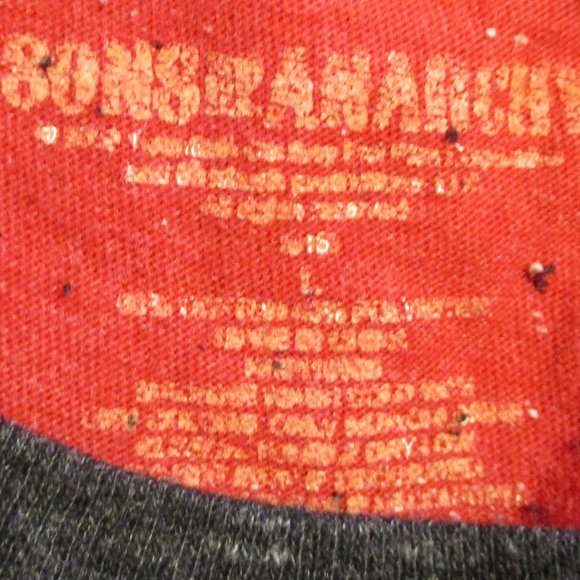 Sons Of Anarchy Men Large Red Black White Graphic Skull Reaper Long Sleeve Shirt - Picture 6 of 6